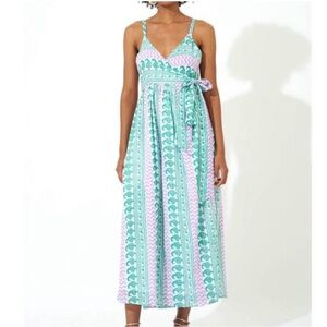Oliphant sleeveless wrap dress in babylon